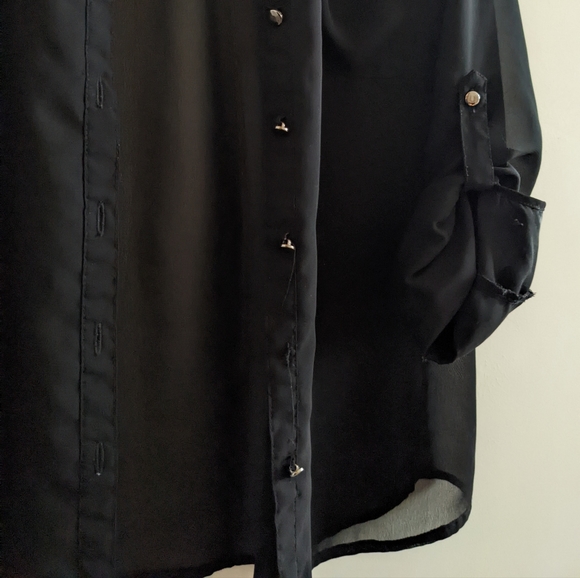 Vintage sheer blouse with pearls - Picture 3 of 5